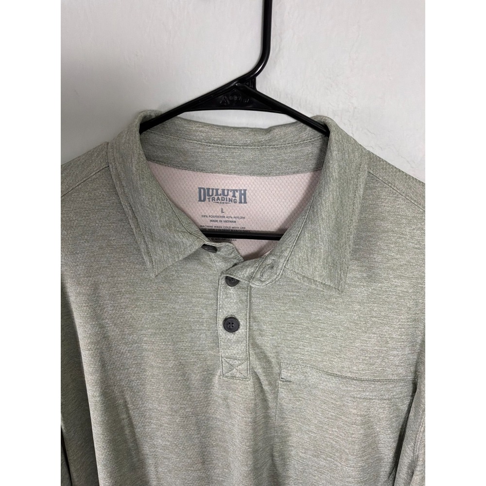 Duluth Trading Co Polo Shirt Men's L Green‎ Performance Pocket Short Sleeve - Picture 2 of 5